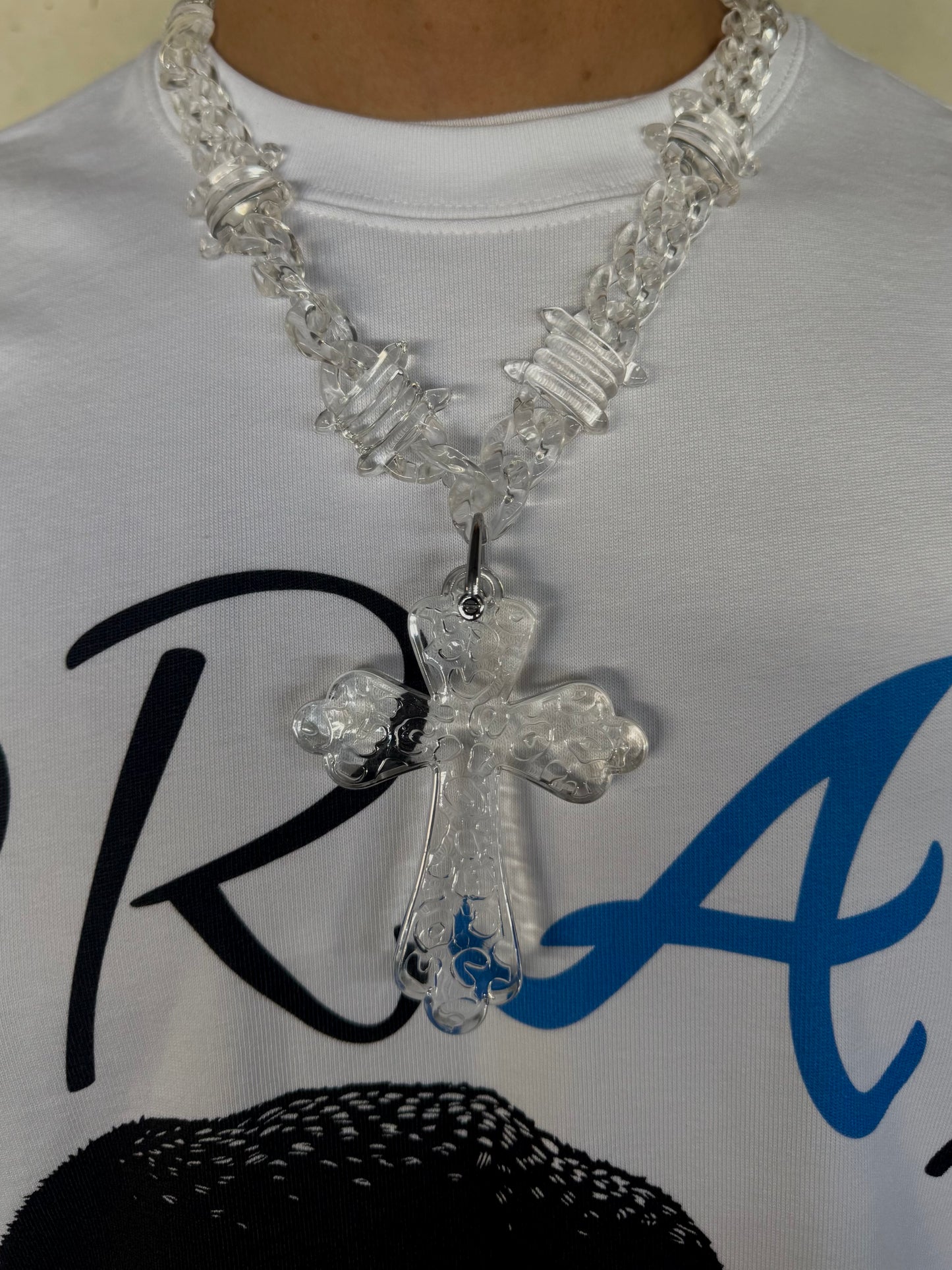 "Clear Cross" Necklace