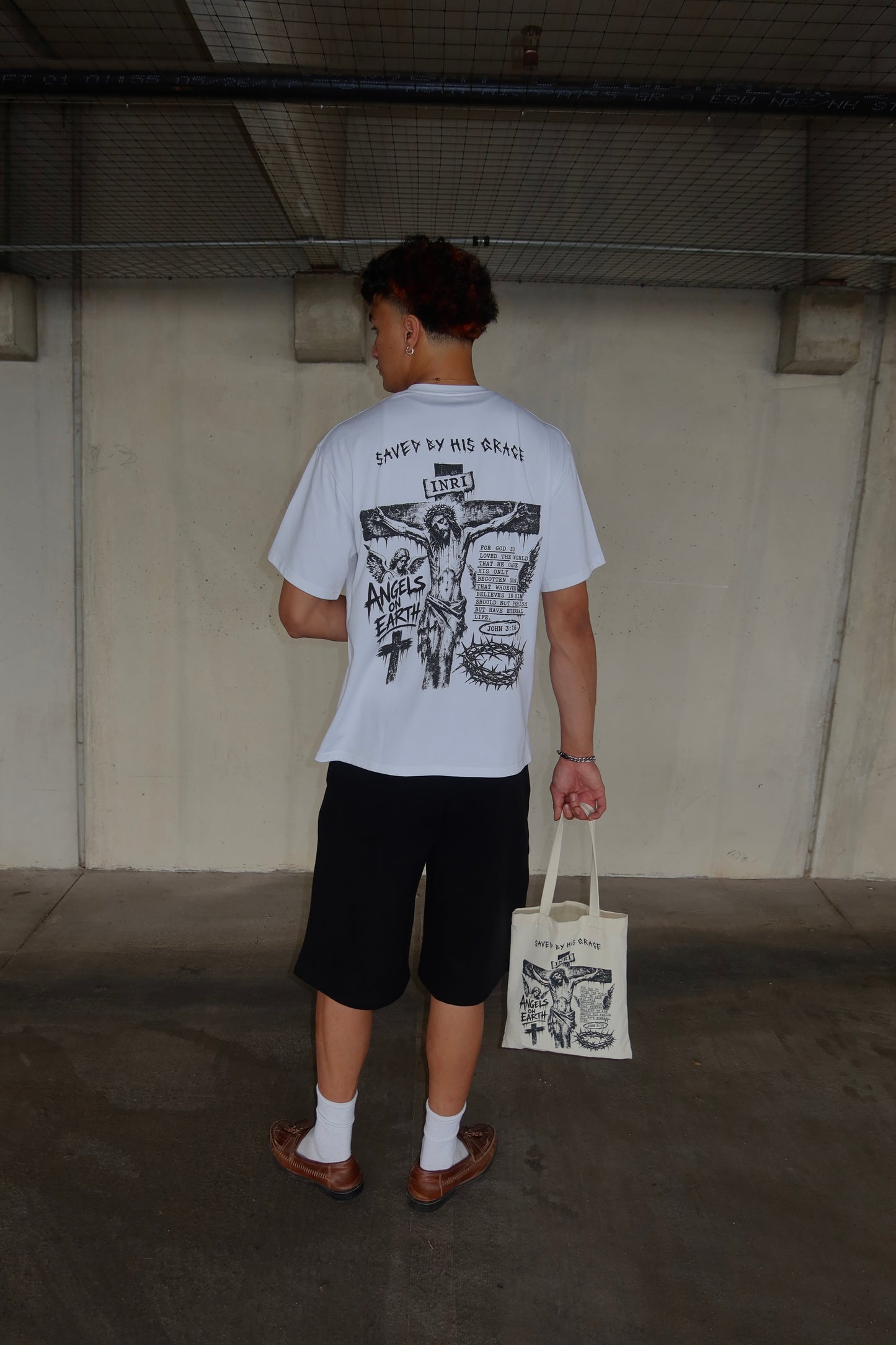 "Saved By Grace" White Tee