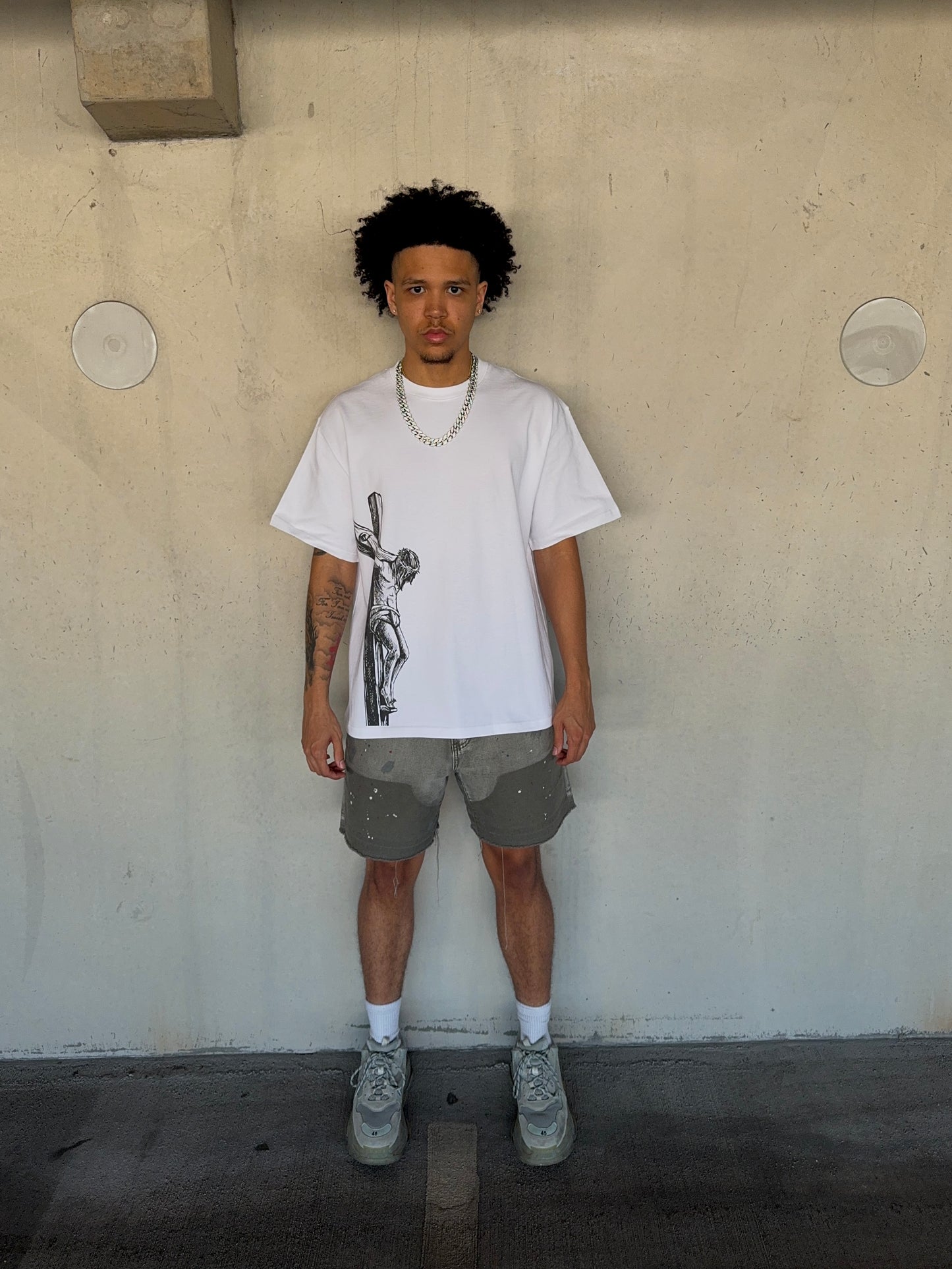 "Jesus Saves" White Tee