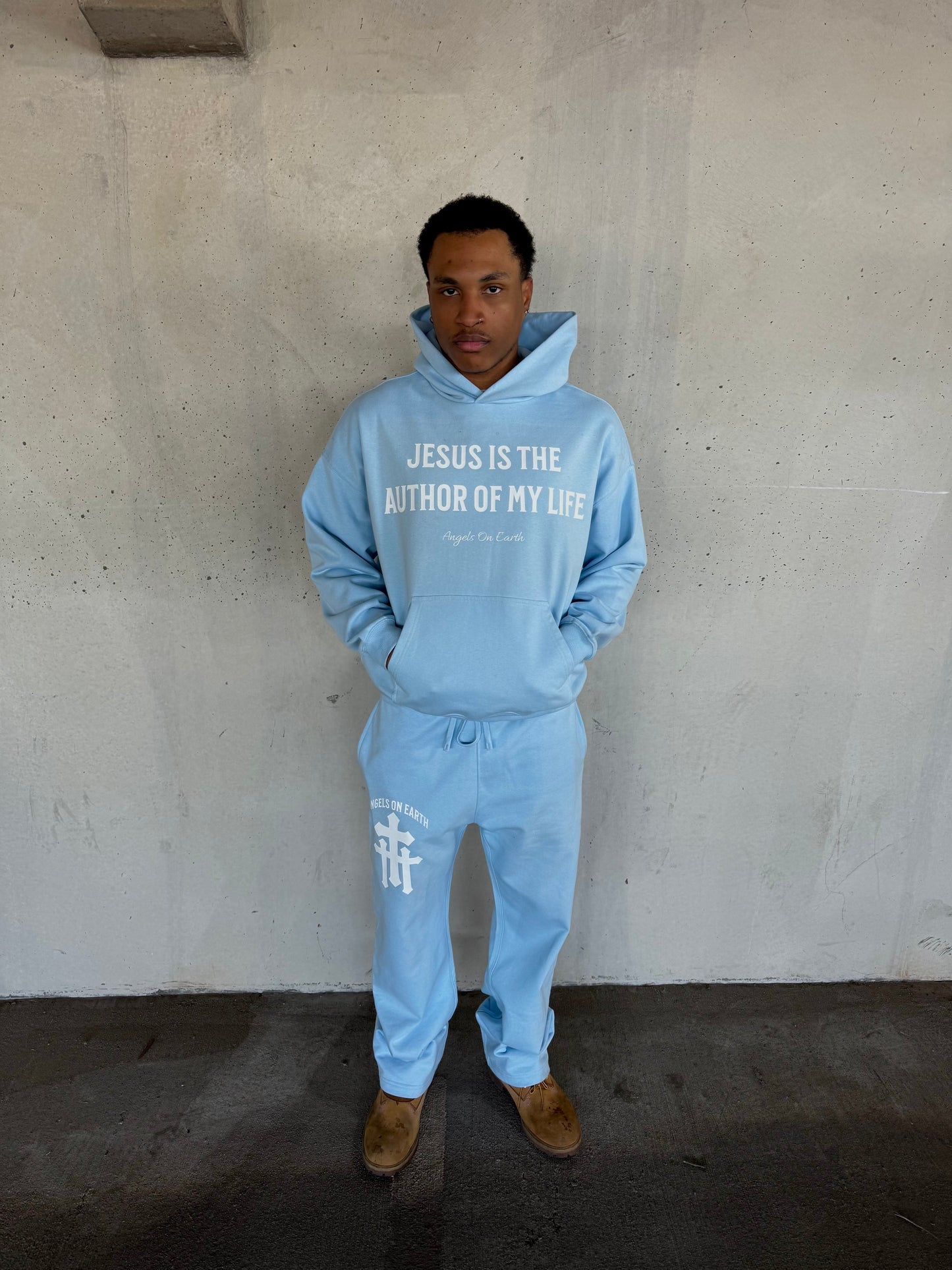 "Triple Cross" Baby Blue Sweatpants