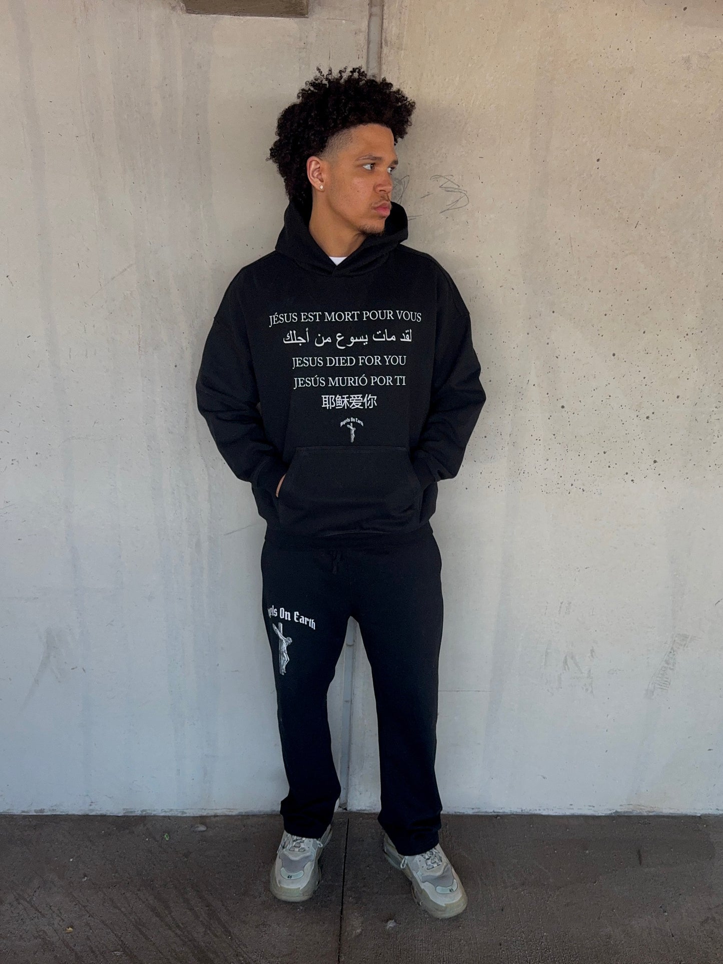 "Multilingual" Black Hoodie