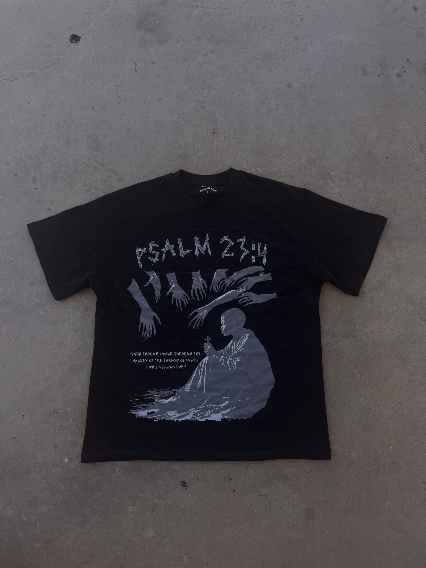 "Psalm 23:4" Black Tee