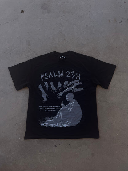 "Psalm 23:4" Black Tee