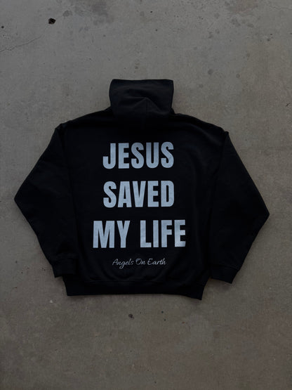 "Jesus Saved Me" Black Hoodie