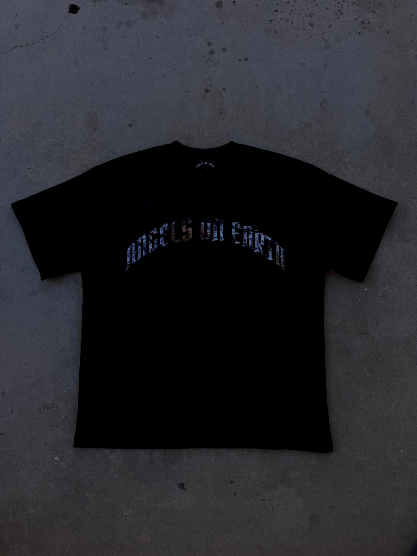 "Jesus Saves" Camo Black Tee