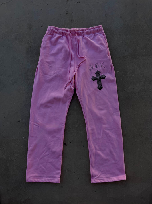 "A.O.E. Cross" Pink Sweatpants
