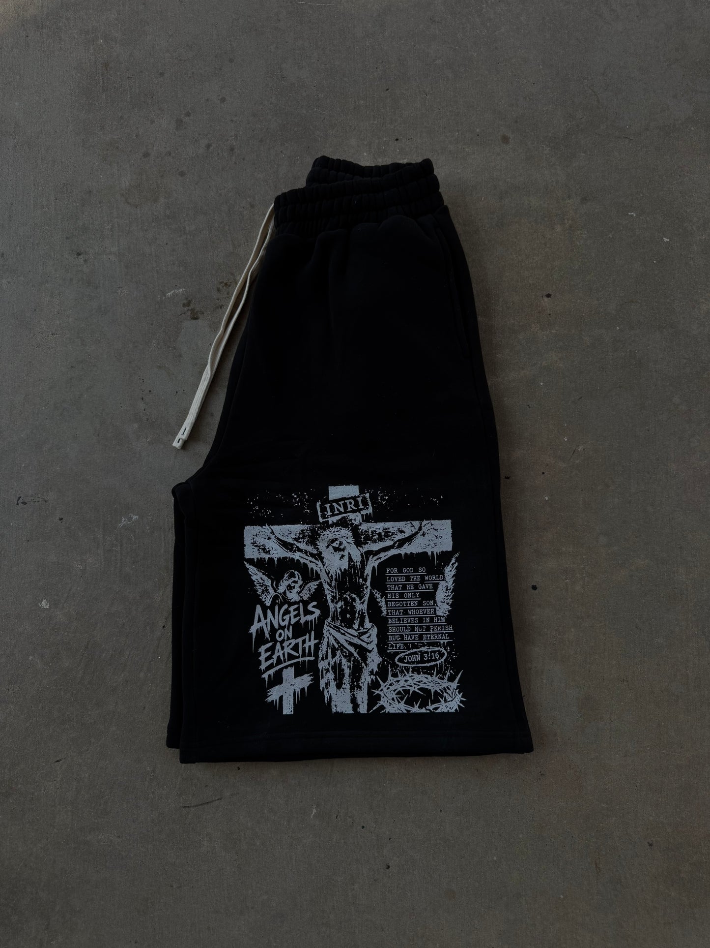 "Saved By Grace" Black Sweatshorts