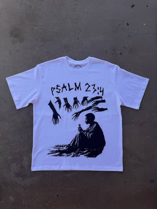 "Psalm 23:4" White Tee