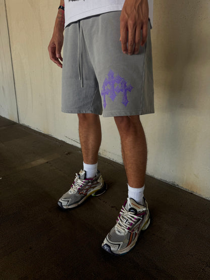 "Triple Cross" Gray Shorts