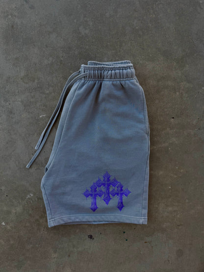 "Triple Cross" Gray Shorts