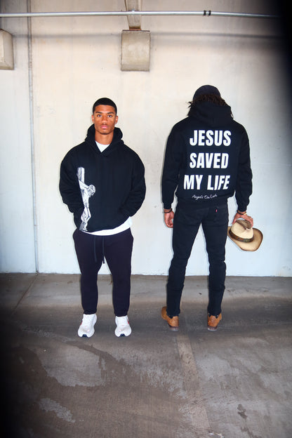 "Jesus Saved Me" Black Hoodie