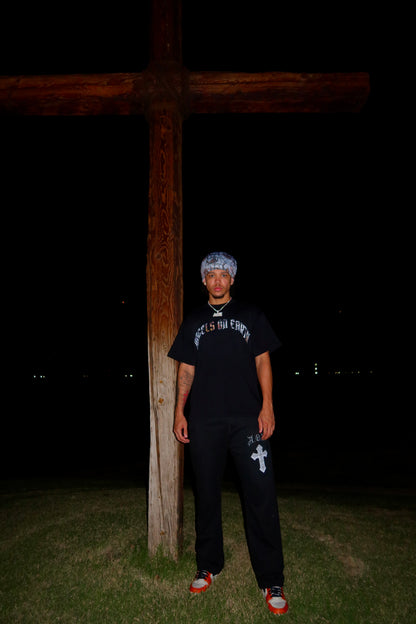 "Jesus Saves" Camo Black Tee