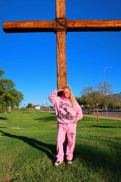 "A.O.E. Cross" Pink Sweatpants