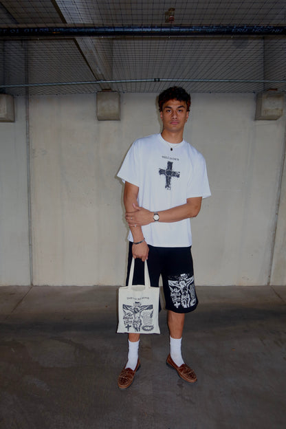 "Saved By Grace" Black Sweatshorts