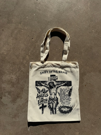"Saved By Grace" Tote Bag
