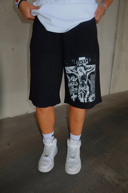 "Saved By Grace" Black Sweatshorts