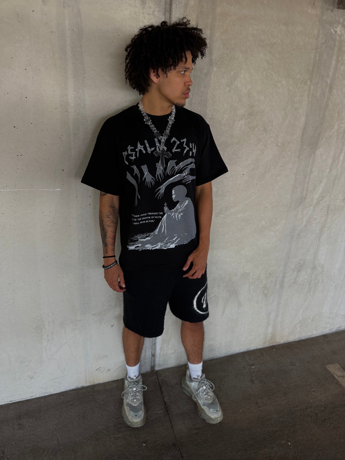 "Psalm 23:4" Black Tee