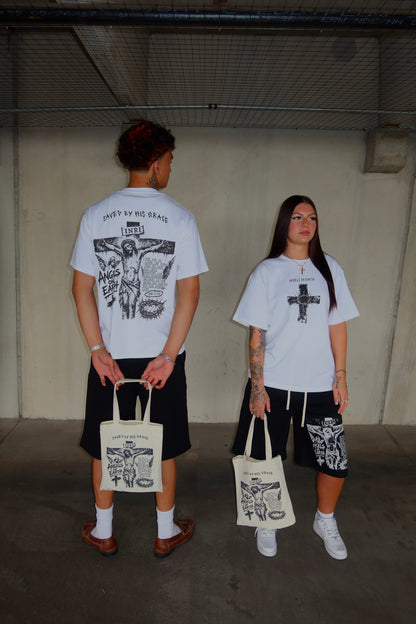 "Saved By Grace" White Tee