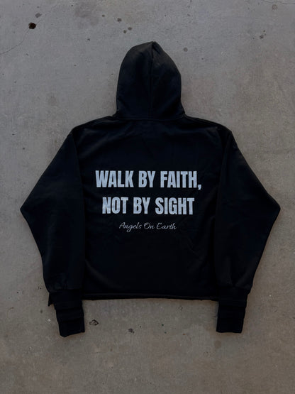 "Faith Not Sight" Triple Layered Sleeve Black Hoodie