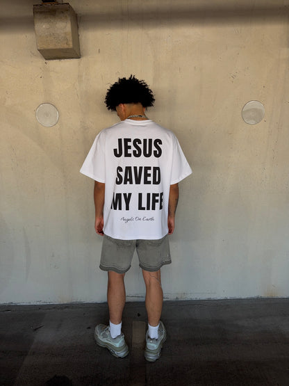"Jesus Saves" White Tee