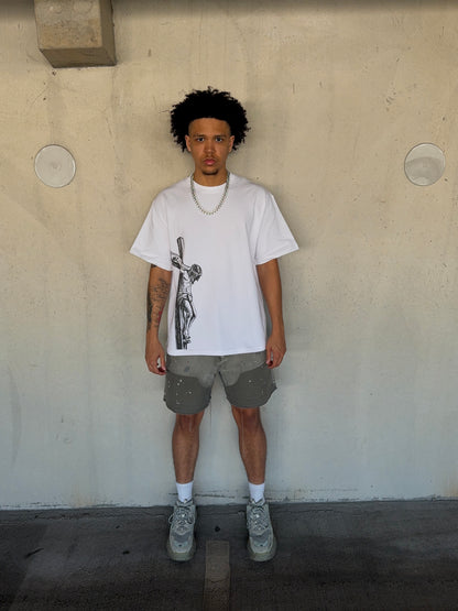 "Jesus Saves" White Tee