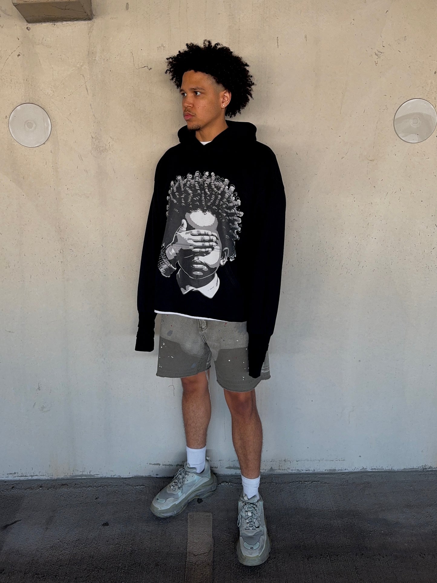 "Faith Not Sight" Triple Layered Sleeve Black Hoodie