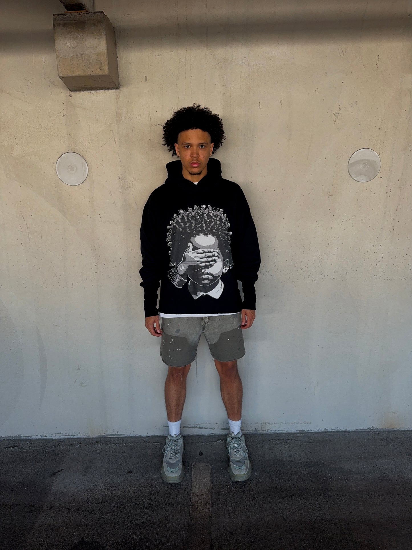 "Faith Not Sight" Triple Layered Sleeve Black Hoodie