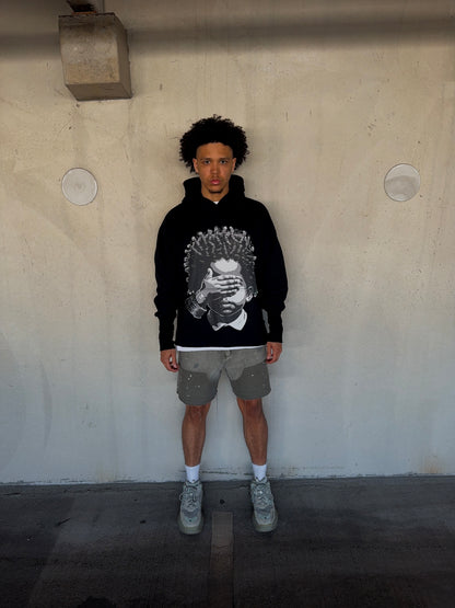 "Faith Not Sight" Triple Layered Sleeve Black Hoodie