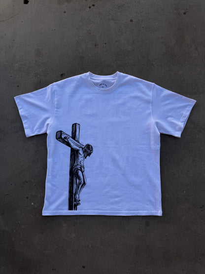 "Jesus Saves" White Tee