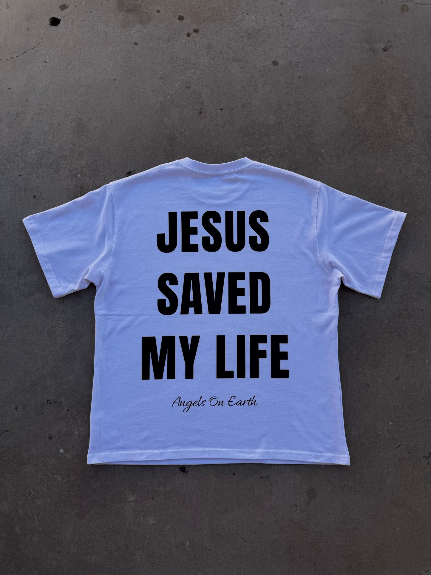 "Jesus Saves" White Tee