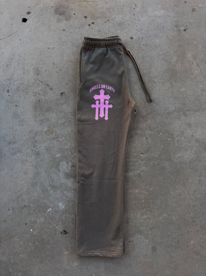 "Triple Cross" Brown Sweatpants