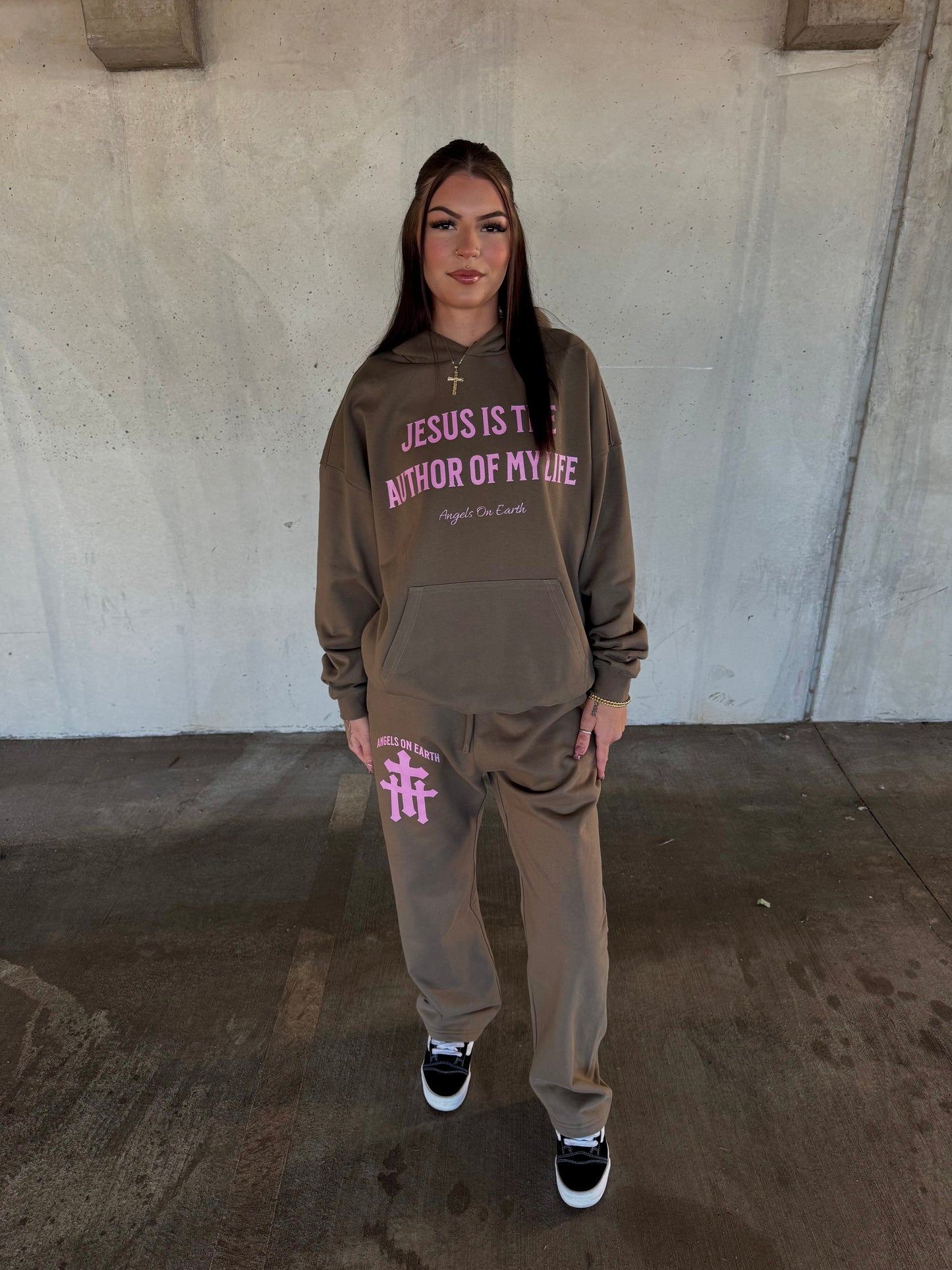 "Jesus Saves" Brown Hoodie