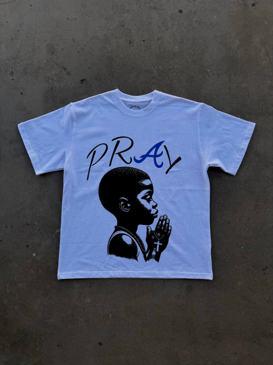 "Pray" White Tee