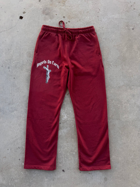 "Logo" Red Wine Sweatpants