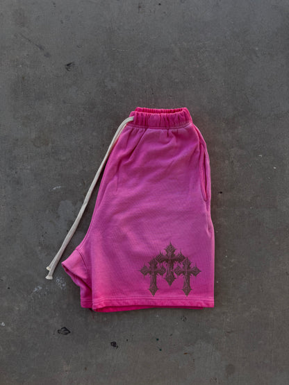 "Triple Cross" Pink Shorts