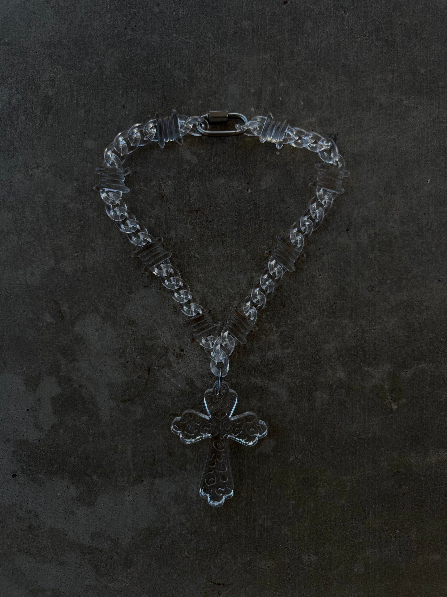 "Clear Cross" Necklace