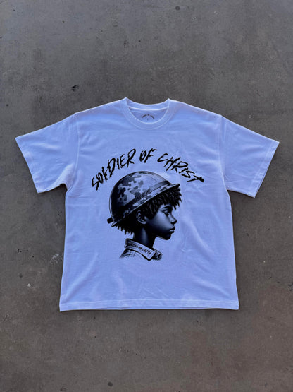 "Soldier Of Christ" White Tee
